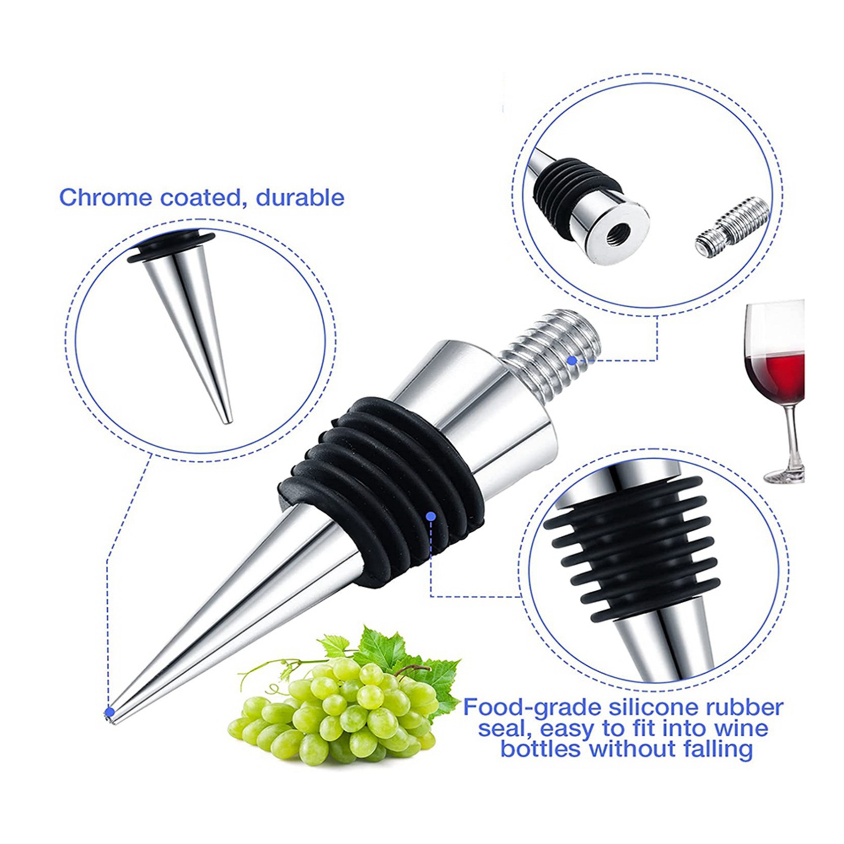 Bottle Stopper Set - AB34-12 Pieces Metal Bottle Stopper Blank