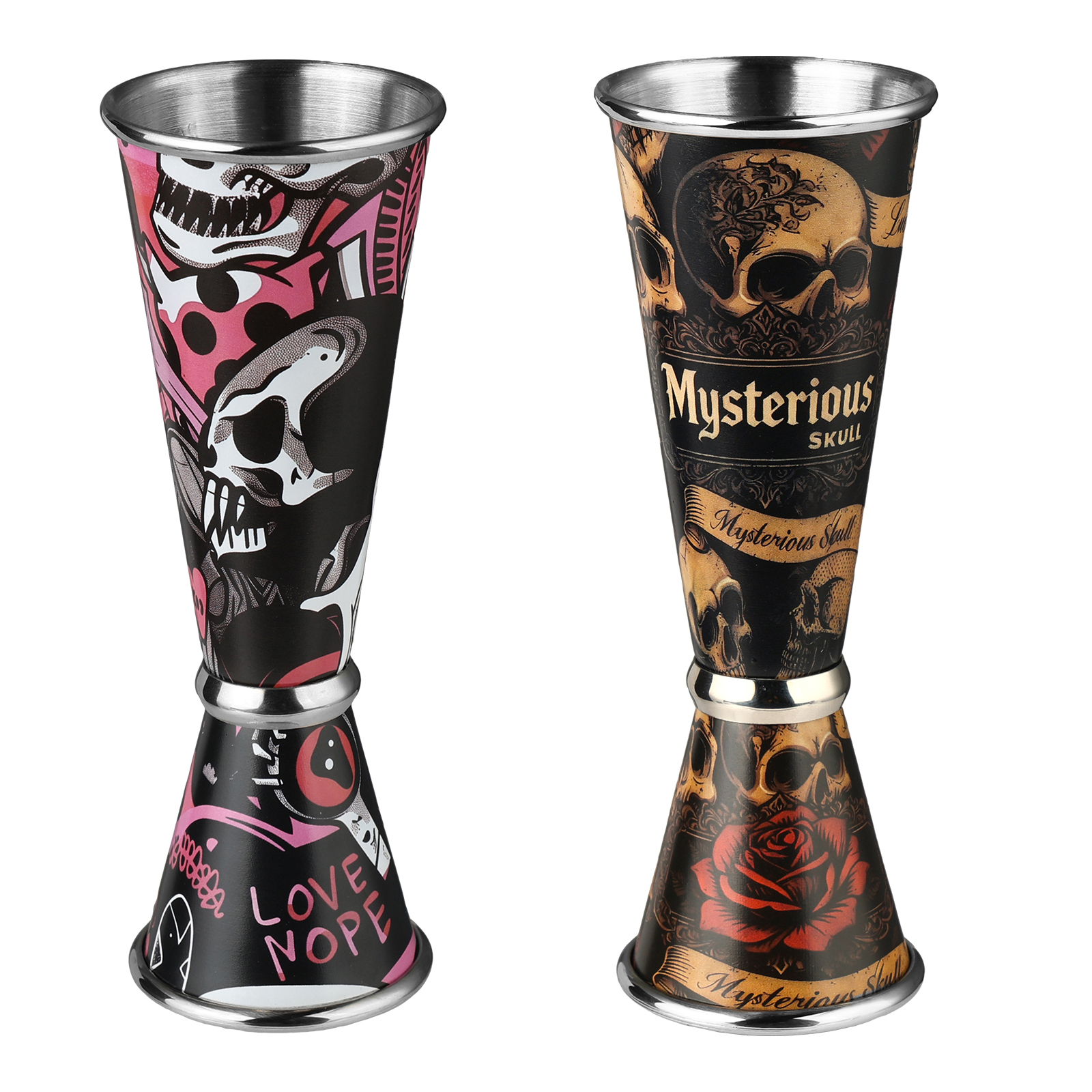 Spirit Measure Jigger - 30/60ml Retro Skull Cocktail Wine Measure