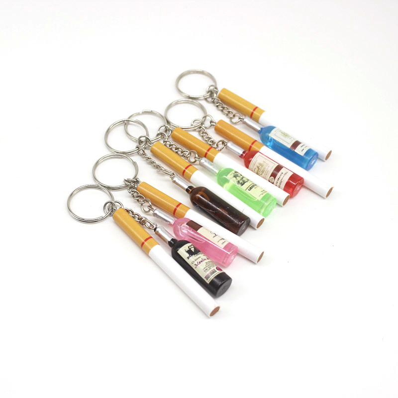 Beer Wine Hobby - Novelty Mini Champagne Cigarette Keychain Men