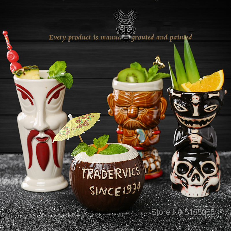 Wine Beer Mix - Tiki Mug Ceramic Cocktail Glass Tropical