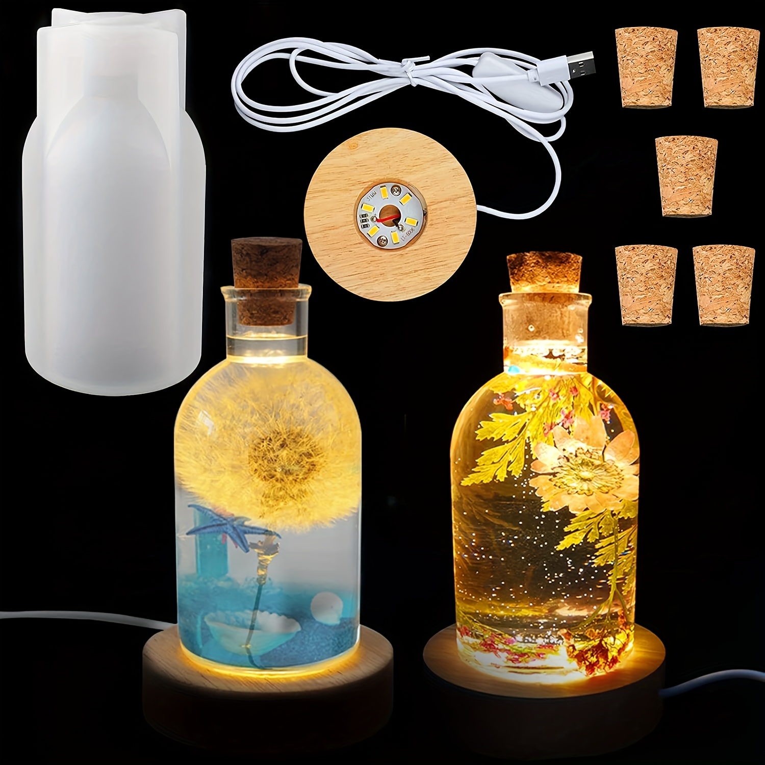 Bottle Stopper Set - Drift Bottle Light Resin Mold Set,