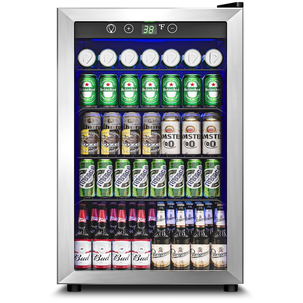 Wine Beer Fridge Small - 145 Can Mini Fridge Glass Door