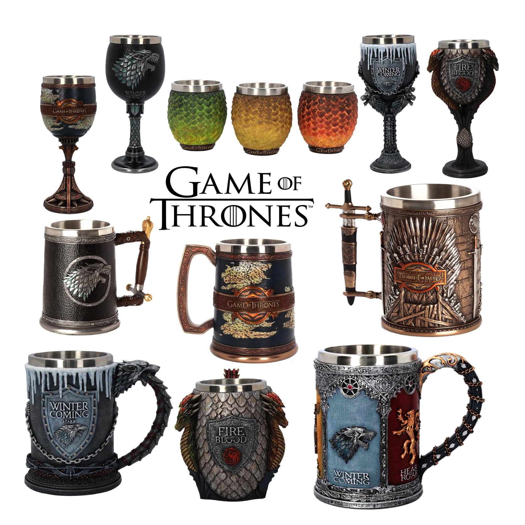 Wine Beer Europe - Stainless Steel Resin Thrones Cups, Song