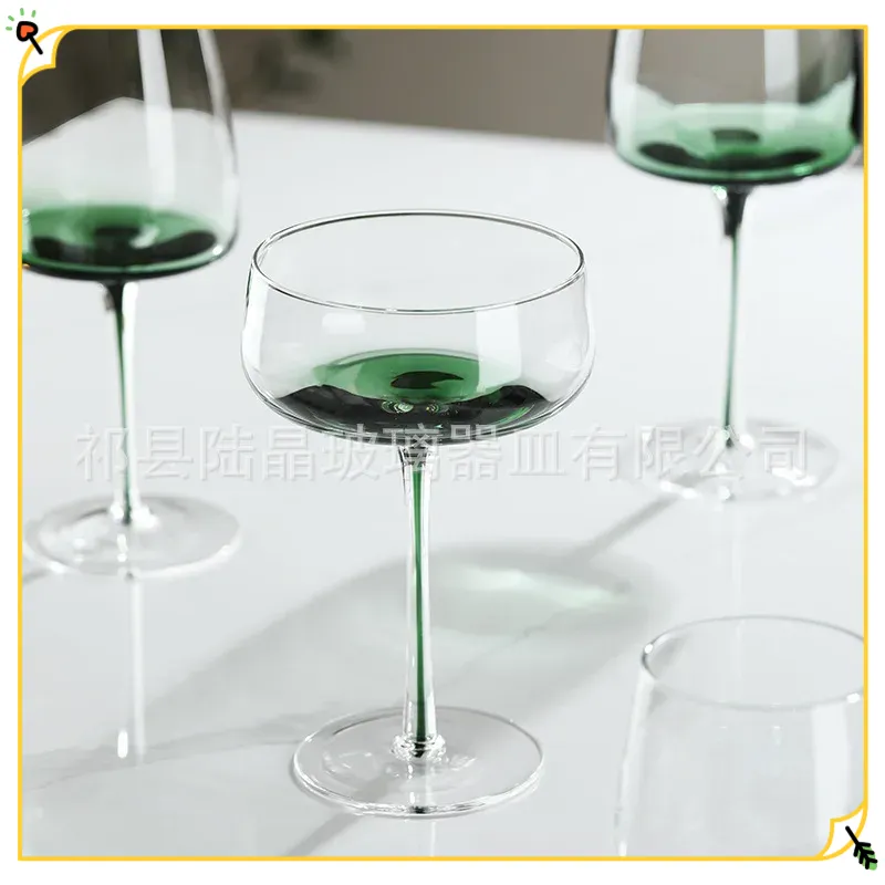 Hand Blown Green Crystal Wine  - Wine Glass Set Crystal 评论和价格