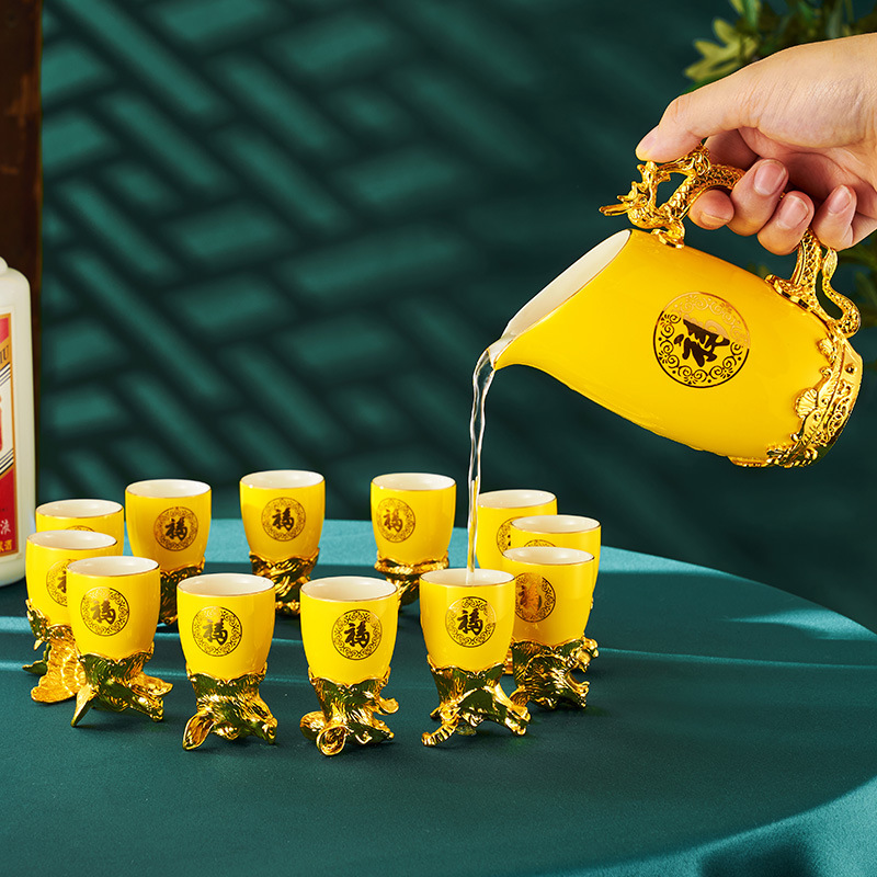 Gold-plated Twelve Animal Head - Wine Beer Tequila 评论和价格