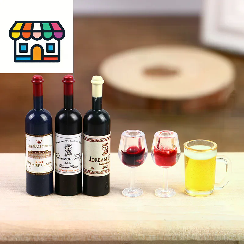5Pcs 1:12 Dollhouse Miniature  - Wine Beer Europe 评论和价格