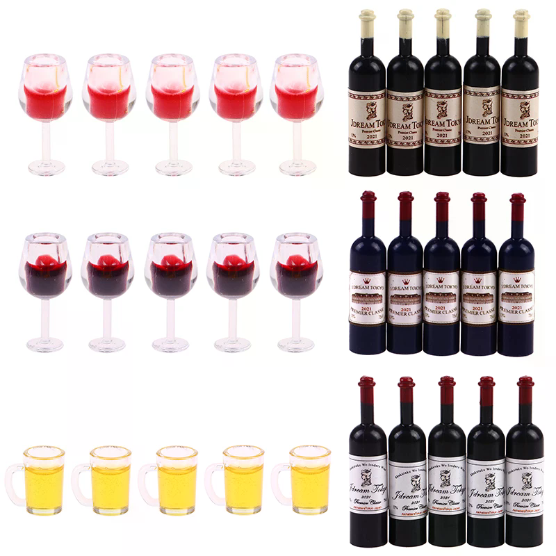 5Pcs 1:12 Dollhouse Miniature  - Wine Beer Europe 评论和价格