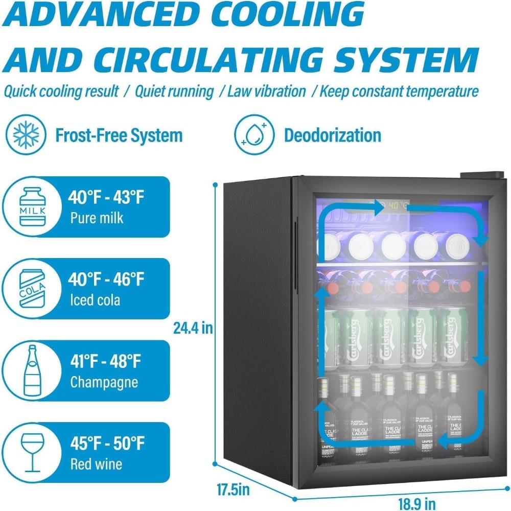 Compact Beverage Refrigerator, - Wine Beer Fridge Small 评论和价格