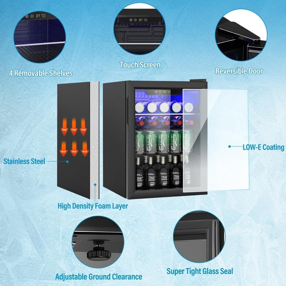 Compact Beverage Refrigerator, - Wine Beer Fridge Small 评论和价格