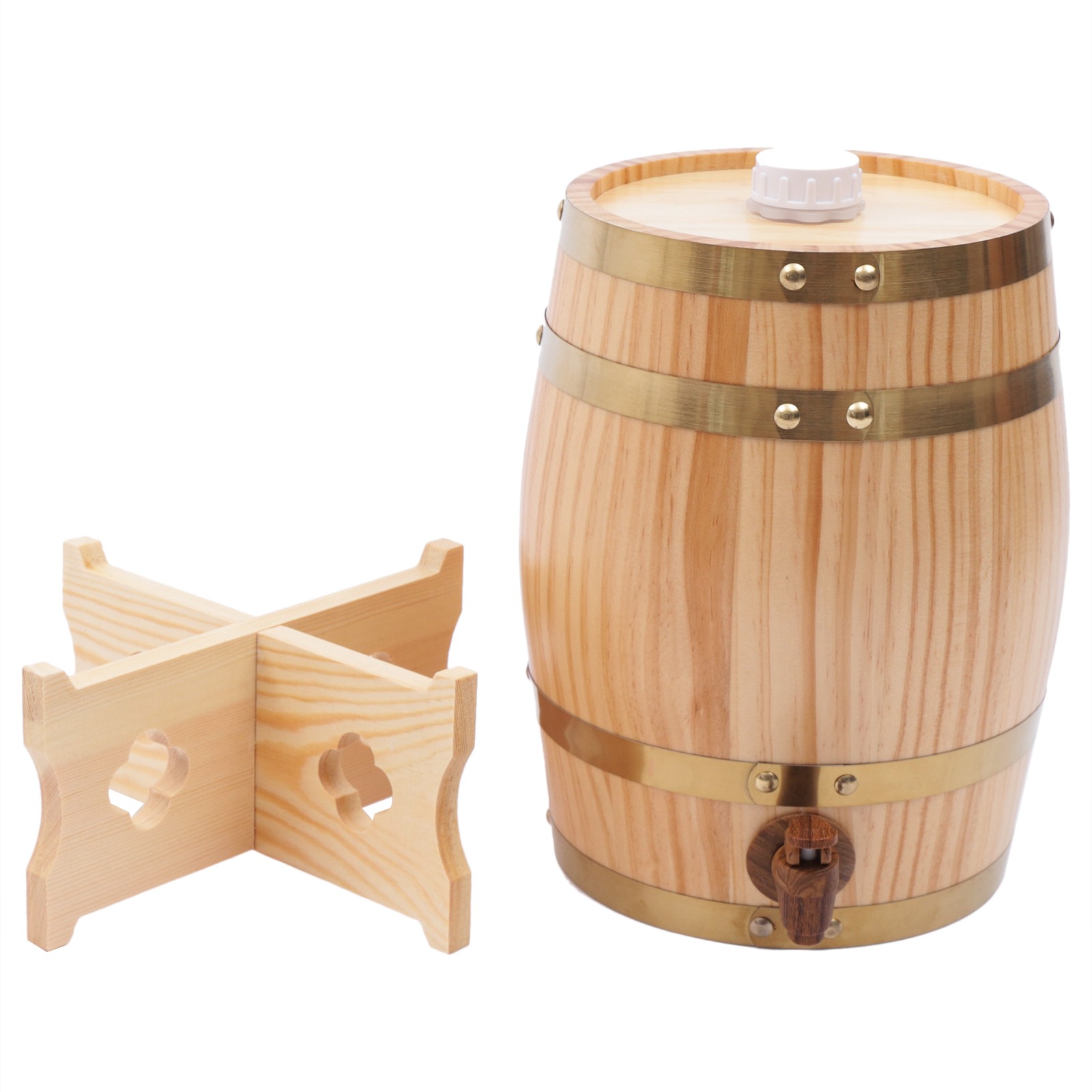 Vertical Pine Wooden Wine Barr - Wine Beer Tequila 评论和价格