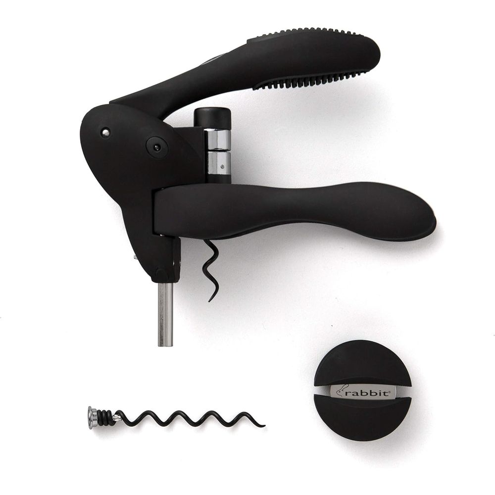 Black Wine Corkscrew with Foil - Bottle Stopper Set 评论和价格