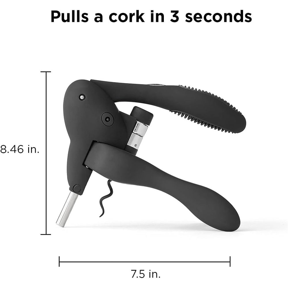 Black Wine Corkscrew with Foil - Bottle Stopper Set 评论和价格