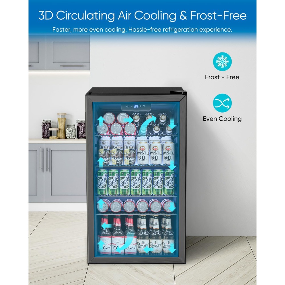 US Shipping Mini Fridge 3.2 Cu - Wine Beer Fridge Small 评论和价格