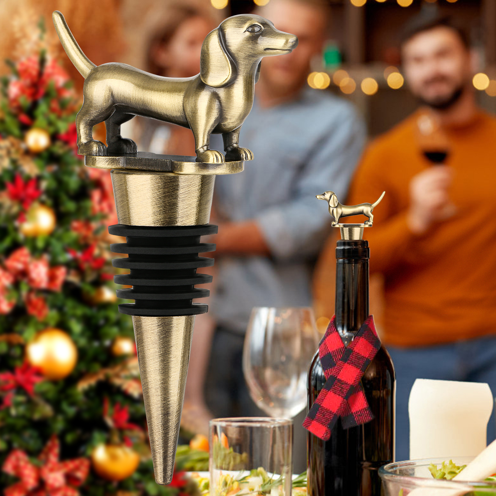 LKKCHER Dachshund Dog Wine Bot - Bottle Stopper Set 评论和价格