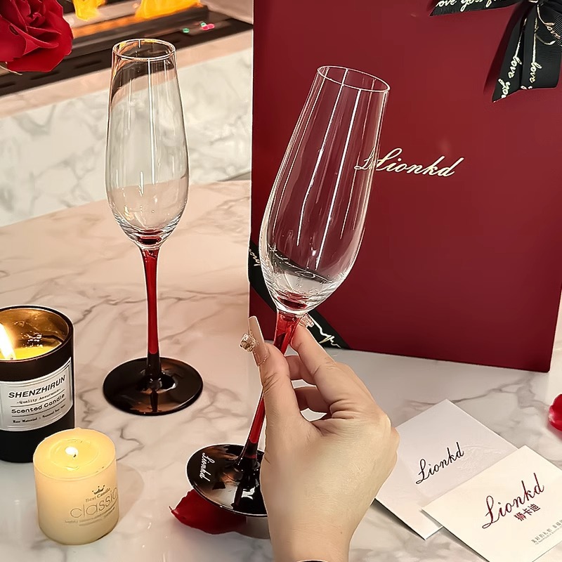 HYS high-end gift champagne cu - Wine Glass Set Crystal 评论和价格