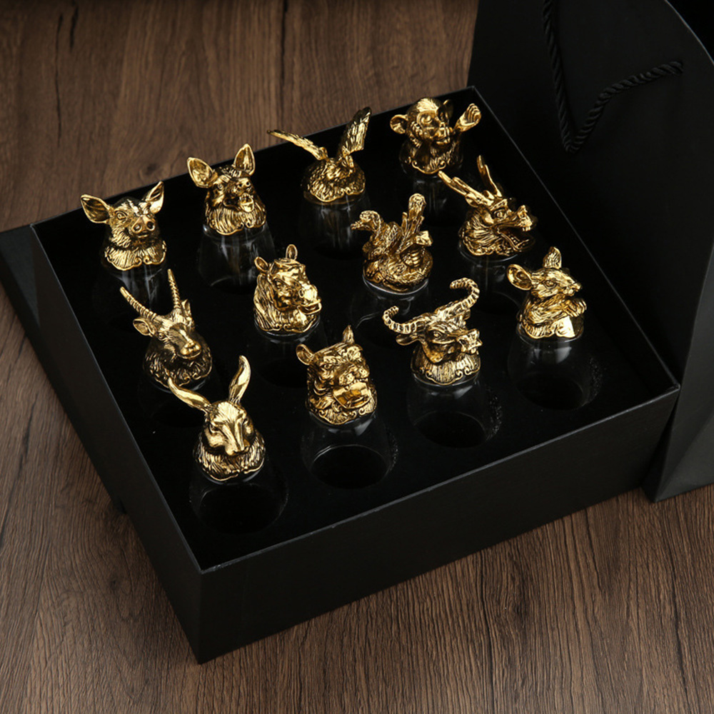Luxurious Retro Zodiac Crystal - Wine Glass Set Crystal 评论和价格