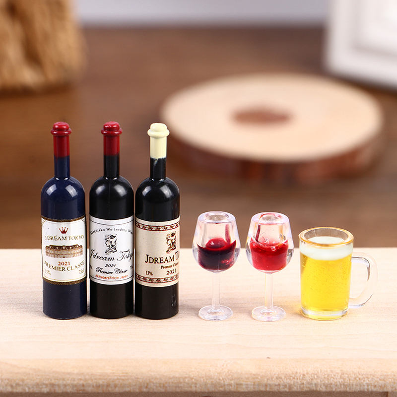 5Pcs 1:12 Dollhouse Miniature  - Wine Beer Europe 评论和价格