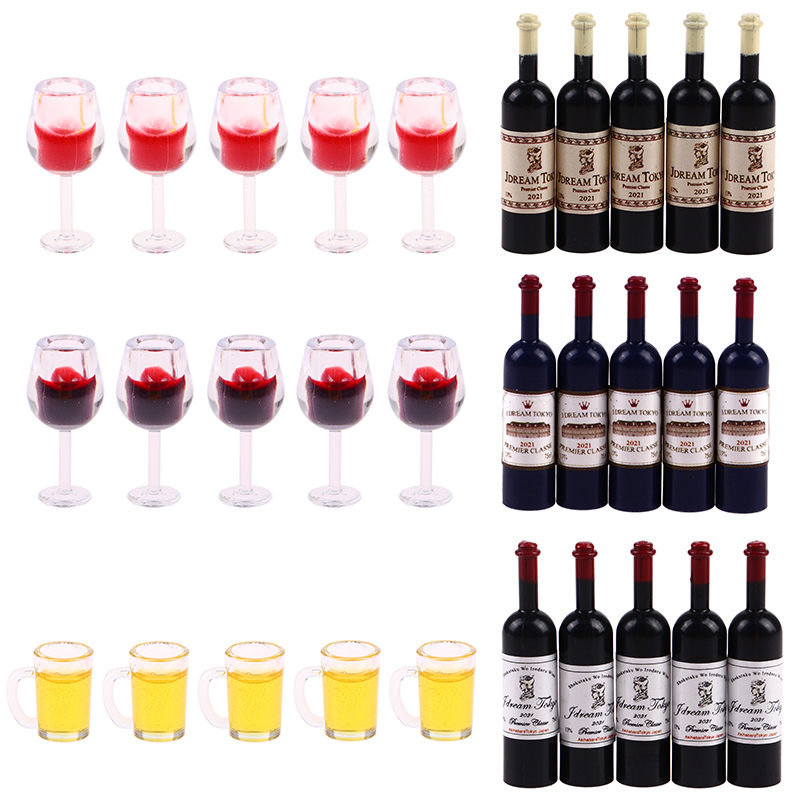 5Pcs 1:12 Dollhouse Miniature  - Wine Beer Europe 评论和价格