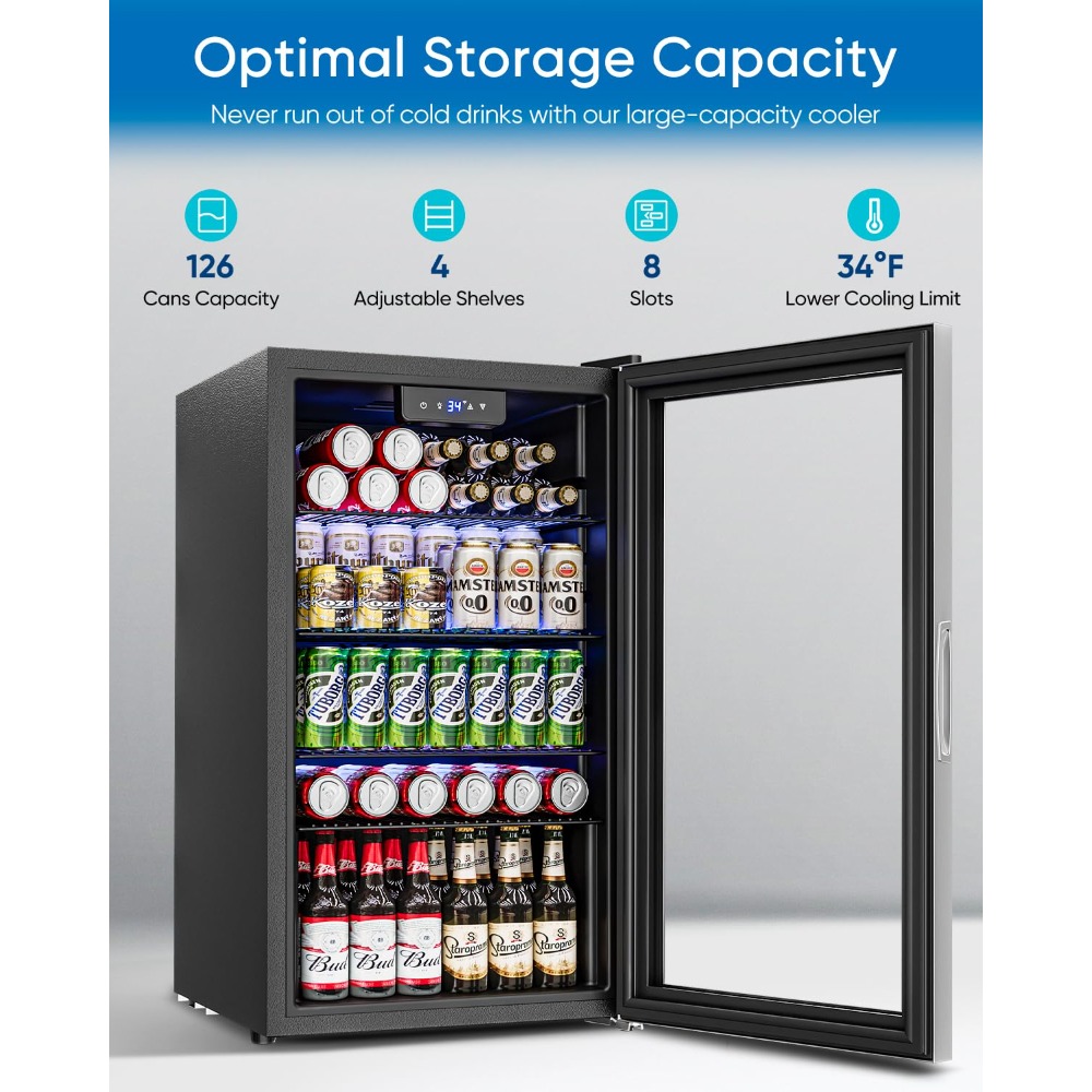 3.2 Cu.Ft Mini Fridge with Gla - Wine Beer Fridge Small 评论和价格