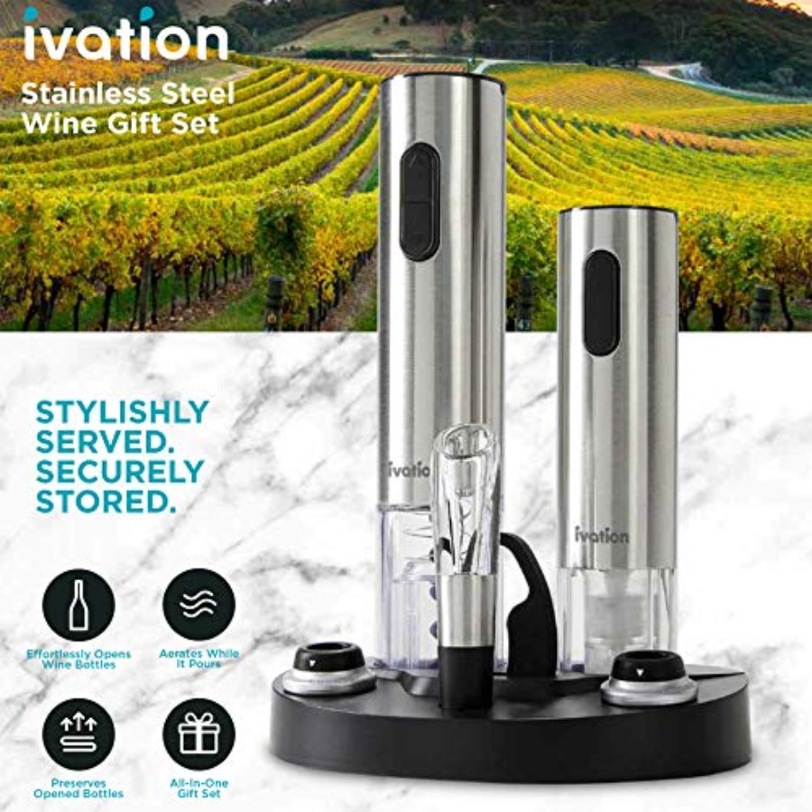 Electric Wine Gift Set Include - Bottle Stopper Set 评论和价格