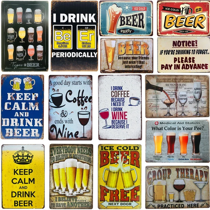 Vintage Beer Metal Tin Signs W - Wine Beer Europe 评论和价格