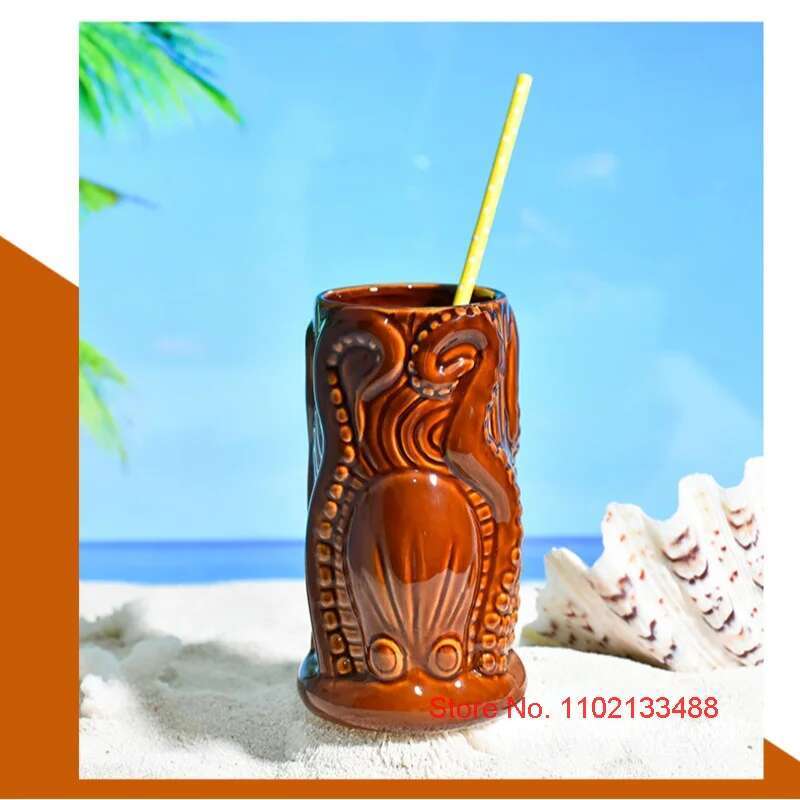 TIKI Bar Cocktail Cup Hawaii T - Wine Beer Mixed Drinks 评论和价格