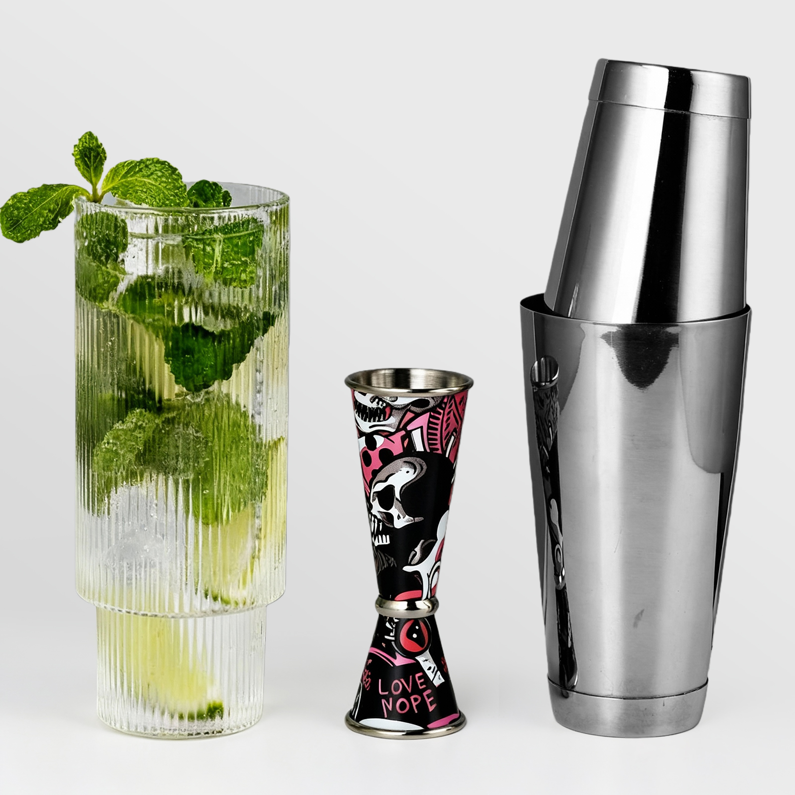30/60ml Retro Skull Cocktail W - Spirit Measure Jigger 评论和价格