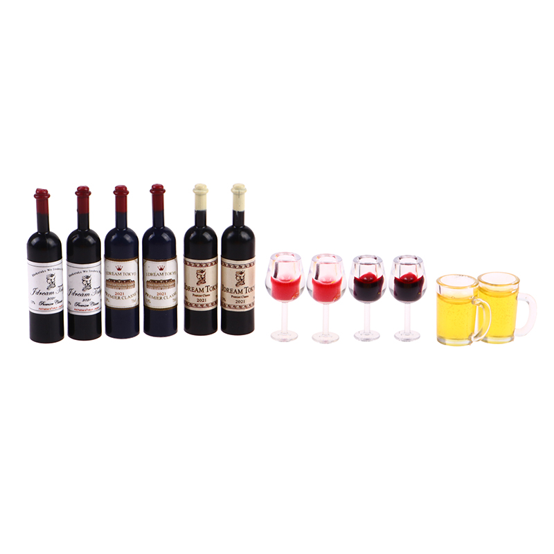 5Pcs Dollhouse Miniature Wine  - Beer Wine Hobby 评论和价格
