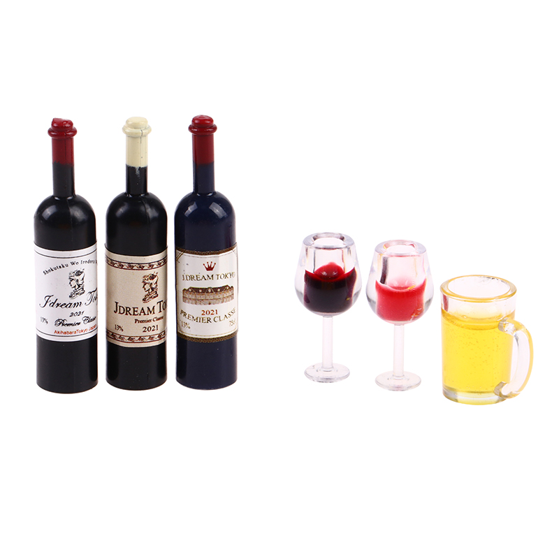 5Pcs Dollhouse Miniature Wine  - Beer Wine Hobby 评论和价格