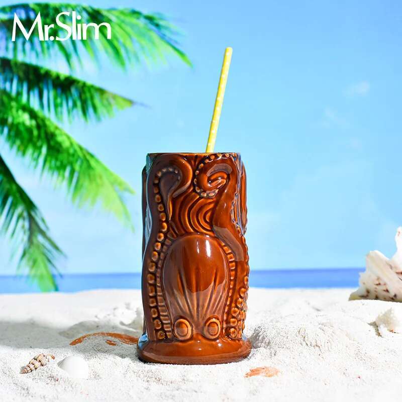 TIKI Bar Cocktail Cup Hawaii T - Wine Beer Mixed Drinks 评论和价格