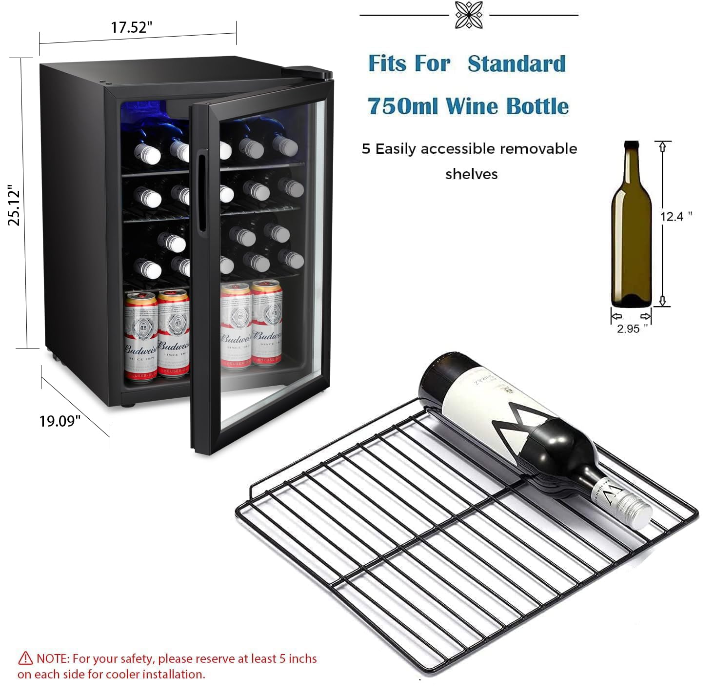 16 Bottle Wine Cooler/Cabinet  - Wine Beer Fridge Small 评论和价格