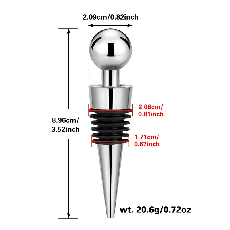 2pcs/set Silver Bottle Stopper - Bottle Stopper Set 评论和价格