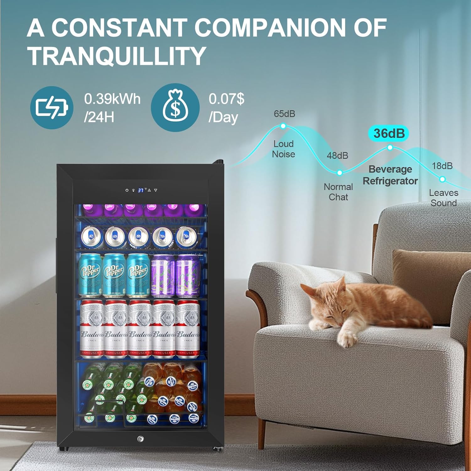 128 Cans Beverage Refrigerator - Wine Beer Fridge Small 评论和价格